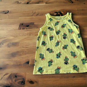 HOLLYWOOD The Jean People Large Tank Top JUNIORS Cactus Shirt Yellow Cacti